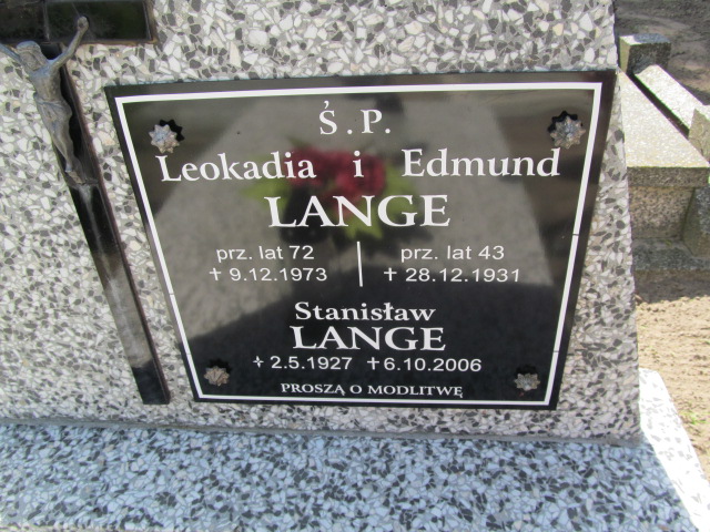 Edmund Lange Chocz - Grobonet - Wyszukiwarka osób pochowanych