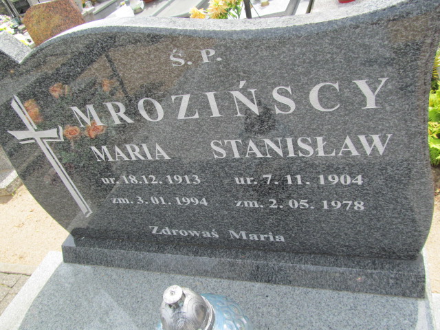 Maria Mrozińska 1913 Chocz - Grobonet - Wyszukiwarka osób pochowanych