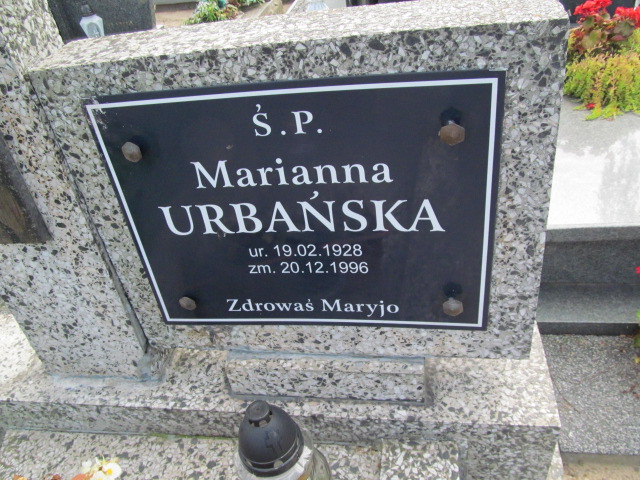 Marianna Urbańska 1928 Chocz - Grobonet - Wyszukiwarka osób pochowanych